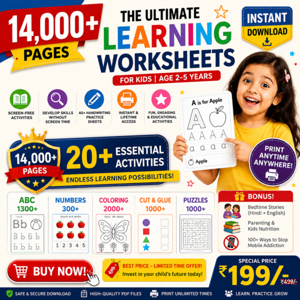 14000+ KIDS WORKSHEETS( PDF Form)